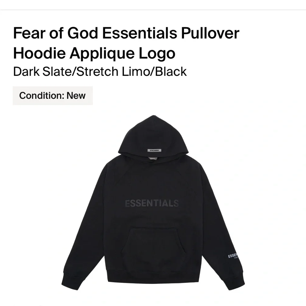 essentials appliqué logo black - Picture 2 of 2